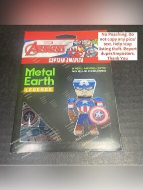 BRAND NEW METAL EARTH CAPTAIN AMERICA STEEL MODEL KIT NO GLUE NEEDED!